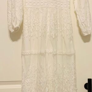 Elegant White Embroidered Dress